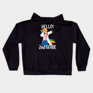 Hello 2nd Grade First Day Of Second Grade Girls Kids Unicorn Kids Hoodie